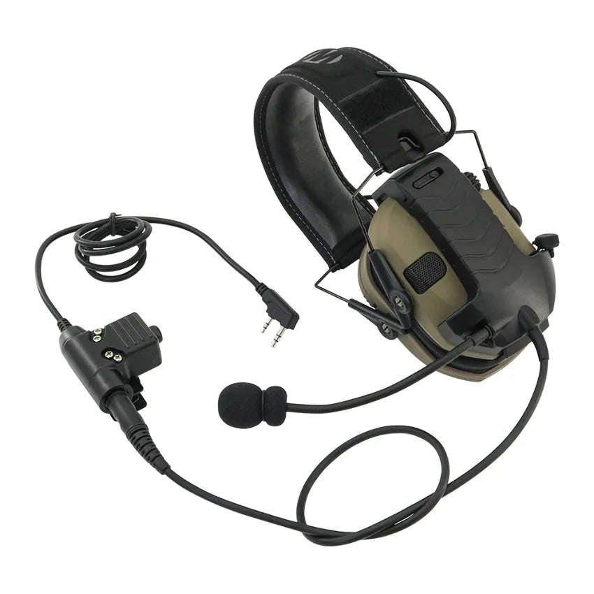 Tactical Headset Accessories Y-Line Kit Microphone for Walker Razor Electronic Earmuffs with PTT Ken for Baofeng