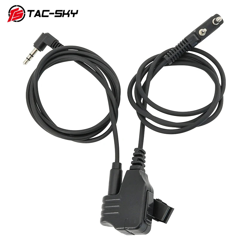 TAC-SKY Tactical Electronic Earmuff Adapter 3.5mm To K 2-Pin Mic Cable for Walker's Razor/Impact Sport Shooting Hunting headset
