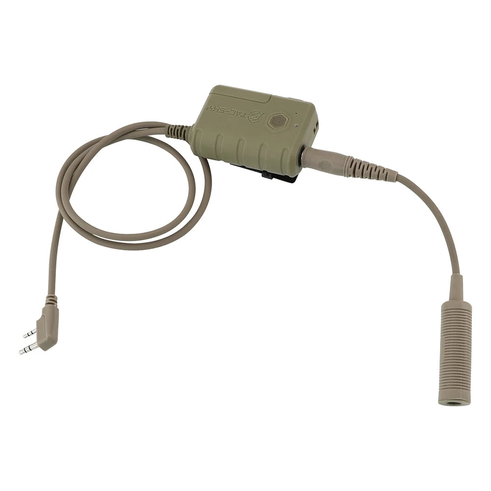 TAC-SKY Tactical Military Bluetooth PTT Adapter with Kenwood Plug for Comta Headsets and Baofeng Two-Way Radios