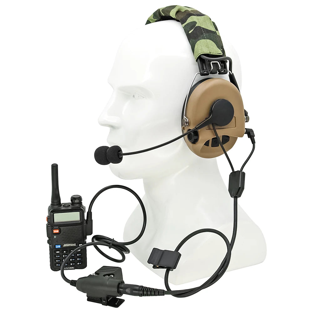 Tactical Headset Adapter Y-Cable Set includes U94PTT adapter compatible with Sordin IPSC headsets
