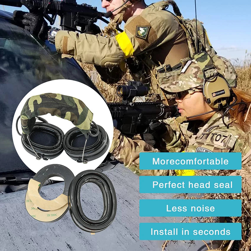 TAC-SKY Tactical Ear Pads: Silicone ear cups for electronic shooting, compatible with Comta/Sordin headphones