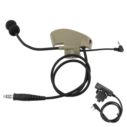 Tactical Headset Accessories Microphone Kit + U94 PTT K2PIN, Compatible with Howard Leight Impact Sports Electronic Earmuffs