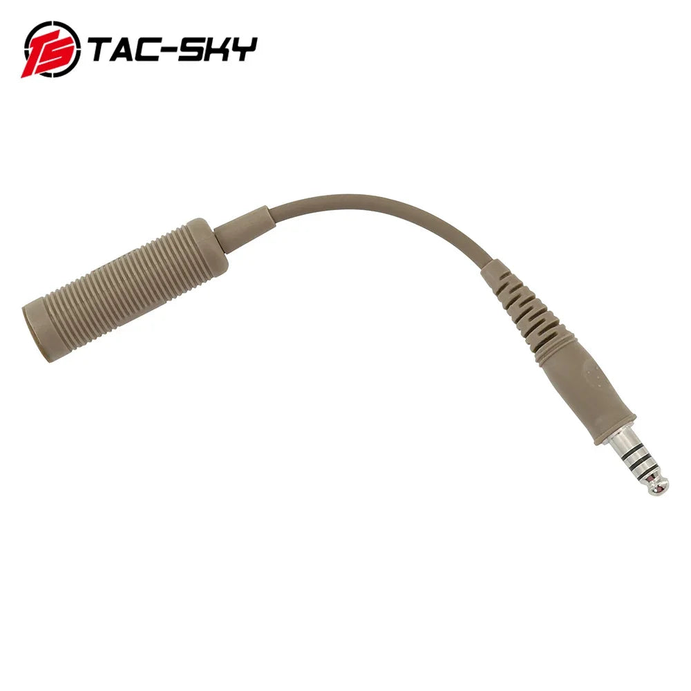 TAC-SKY Tactical Headset PTT Adapter Cable, Military-Grade 7.0 mm Plug for  U-174 NATO/Military-to-Civilian Cable Plugs