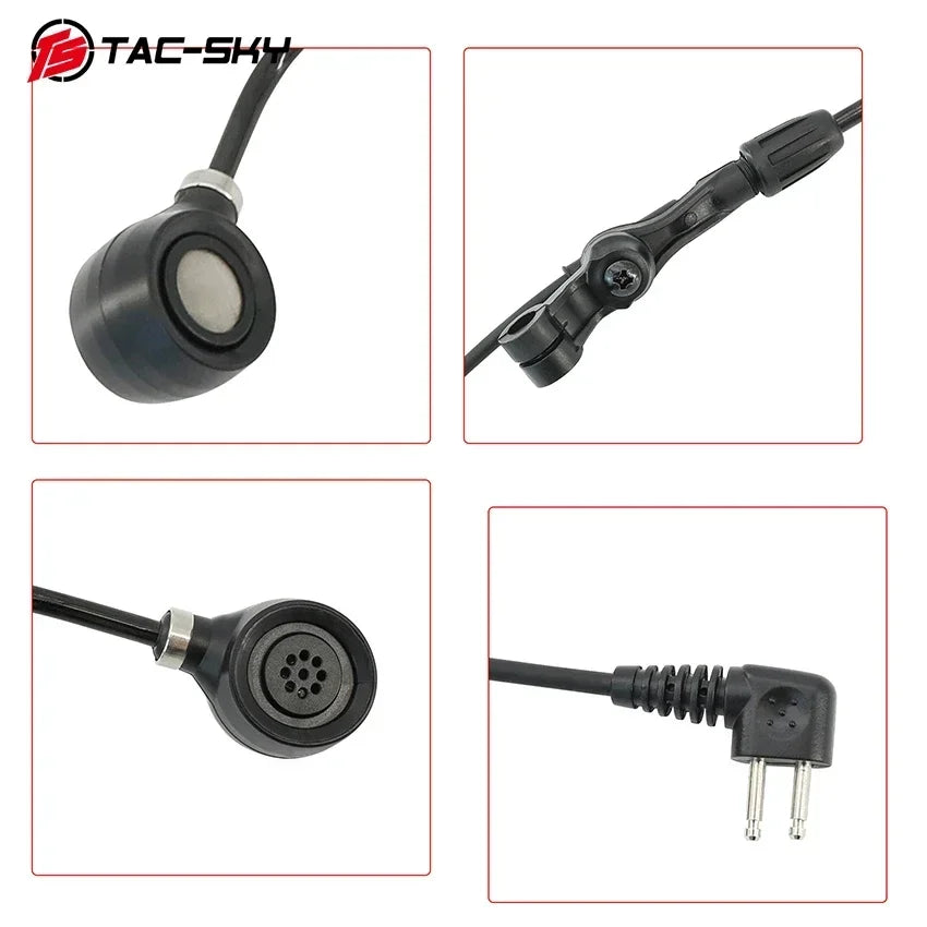 TS TAC-SKY Tactical Boom Microphone Adjustable 2 Pin headphones Accessories Compatible with COMTAC II III IV Shooting Headsets