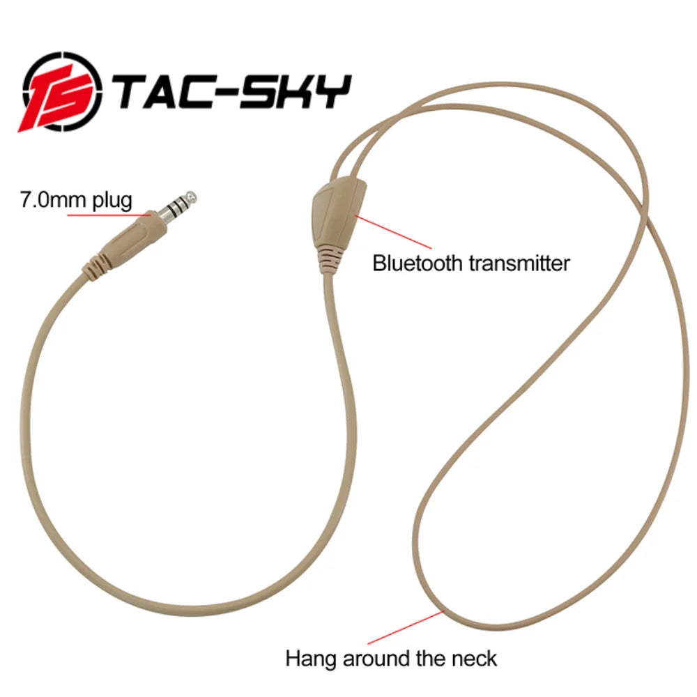 TAC-SKY Tactical TEP-200 Bluetooth PTT Communication Headset, Compatible with Baofeng UV5R Walkie-Talkie