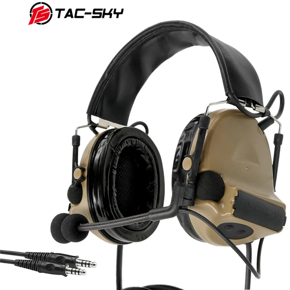 Tactical TACSKYC2 Dual Communication Dual Communication Air Gun Sports  Noise Cancelling Hearing Protection Headset