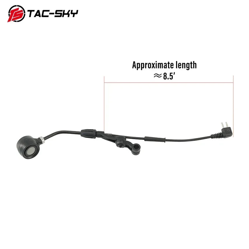 TS TAC-SKY Tactical Boom Microphone Adjustable 2 Pin headphones Accessories Compatible with COMTAC II III IV Shooting Headsets
