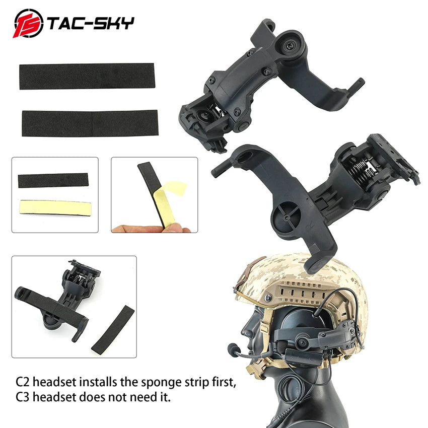 TAC-SKY Tactical Helmet ARC Rail Adapter Mounting , Compatible with COMTA II / III Headsets for Airsoft