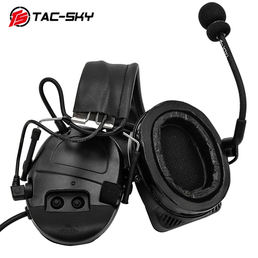 TAC-SKY Tactical for TACSKYC1 Shooting  Mili Headset is Equipped with a Noise-Canceling Microphone and Hearing Protection Features