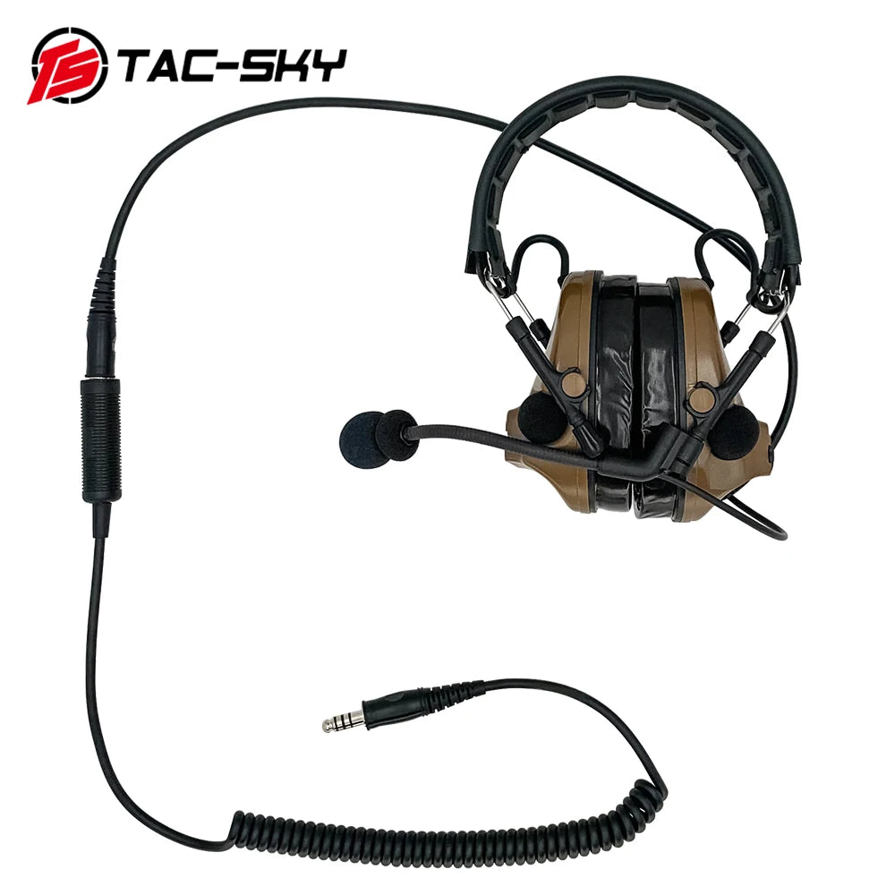 Tac-Sky Tactical Headset Extension Cable Standard Military U-174/U Plug Adapter for Comta i ii iii /Sordin Headset