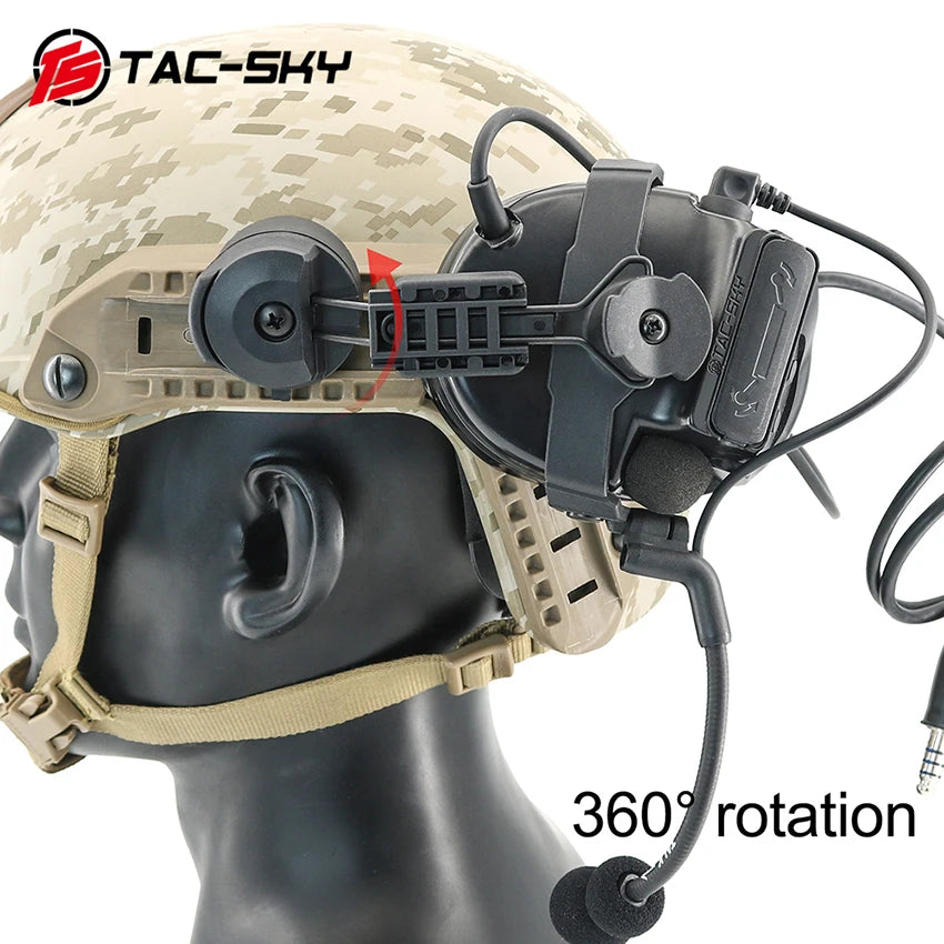 TAC-SKY Tactical Helmet for COMTA III civilian Headset for ARC Rail FAST series Helmets and the Baofeng UV5R two-way Radio