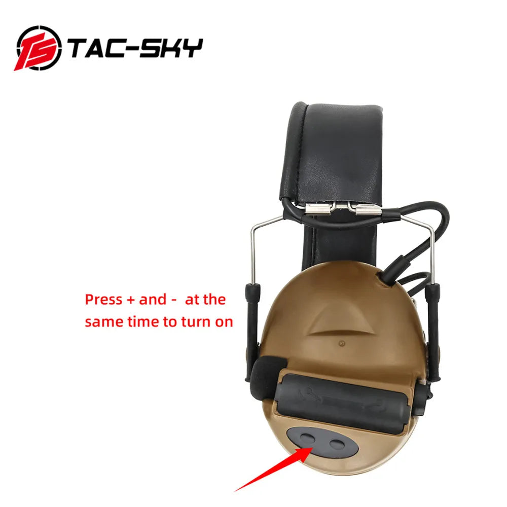 TAC-SKY Tactical Headset COMTA II IPSC No Mic Silicone Earmuffs Electronic Noise Cancelling Hearing Protection Shooting Headset