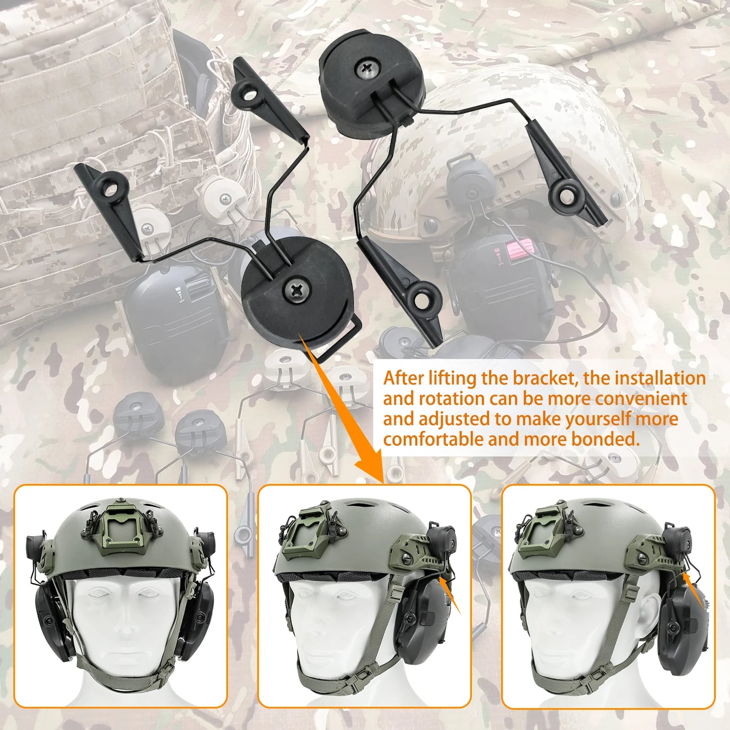 TAC-SKY Tactical Headset ARC Rail Adapters for Walkers Electronic Earmuffs Hearing Protection Shooting Headphone