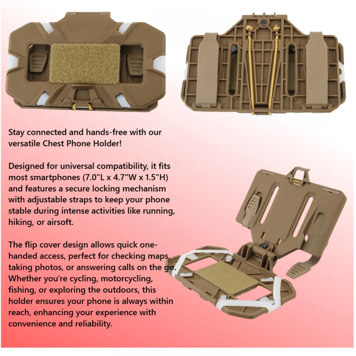 TAC-SKY Tactical Vest Attachment Mobile Phone Holder MOLLE Folding Navigation Board Suitable for Hunting CS Shooting
