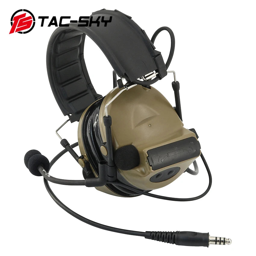 TAC-SKY Tactical for Civilian COMTA II -Grade Airsoft Headset (with Silicone Ear Cups) and Detachable Headband