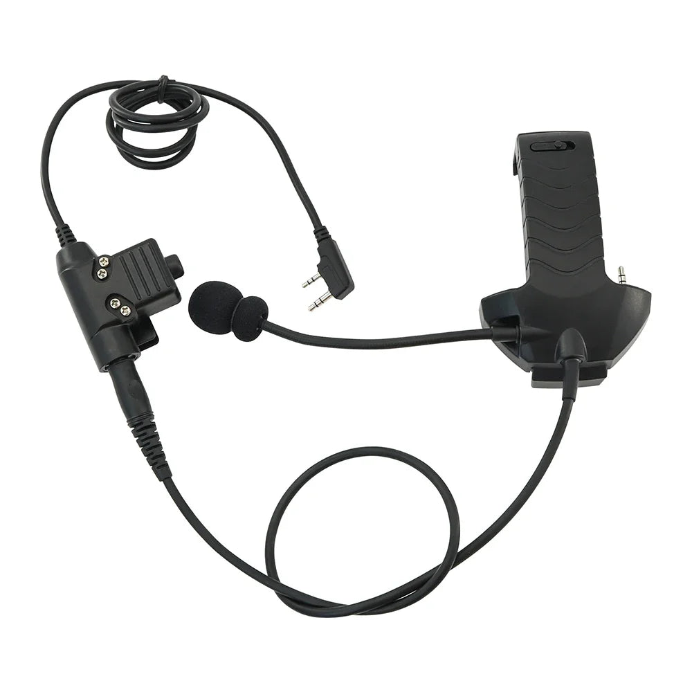 Tactical Headset Accessories Y-Line Kit Microphone for Walker Razor Electronic Earmuffs with PTT Ken for Baofeng