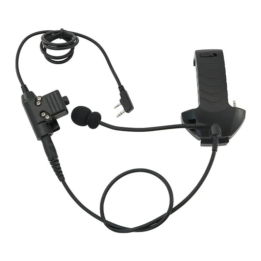 Tactical Headset Accessories Y-Line Kit Microphone for Walker Razor Electronic Earmuffs with PTT Ken for Baofeng