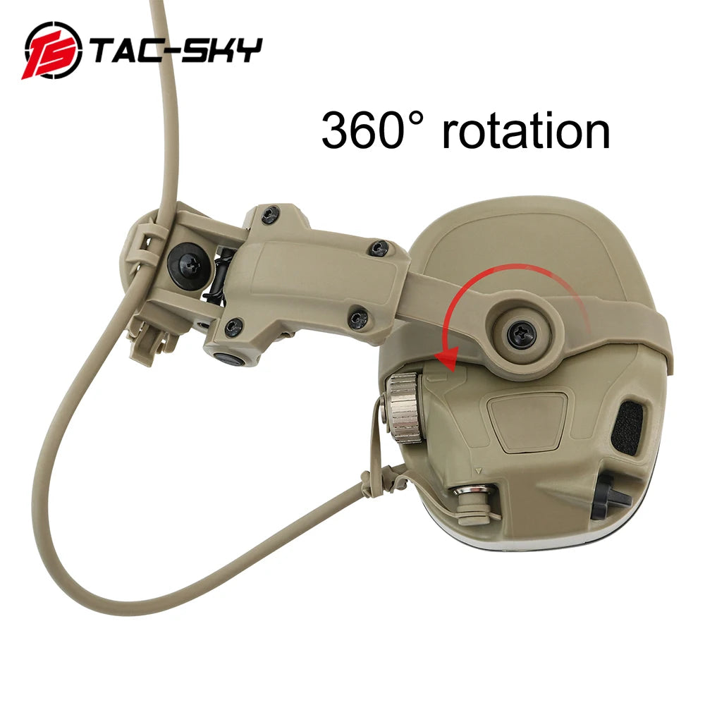 TAC-SKY Tactical Helmet ARC Rail Adapter Compatible AMP Headset Communication Noise Reduction AMP Headset