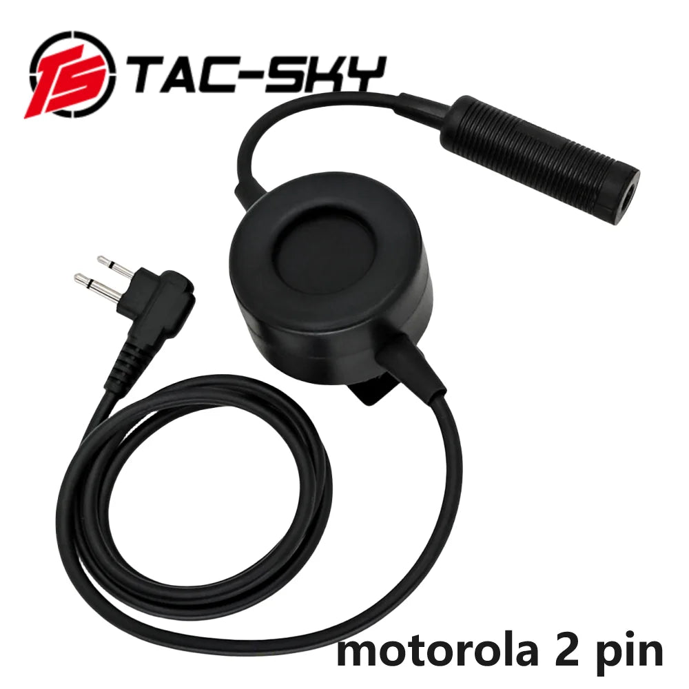 TAC-SKY Tactical PTT TCI PTT Headset Adapter is Suitable for Electronic Protective Earmuffs Hunting Shooting  Headset