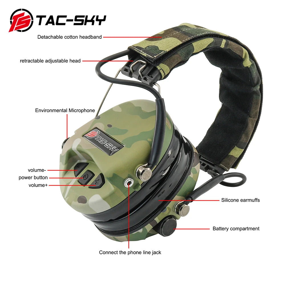 TAC-SKY Tactical for SORDIN Electronic Shooting Earmuffs Outdoor Hearing Protection Silicone Ear Cushions Sordin IPSC Ear Muffs
