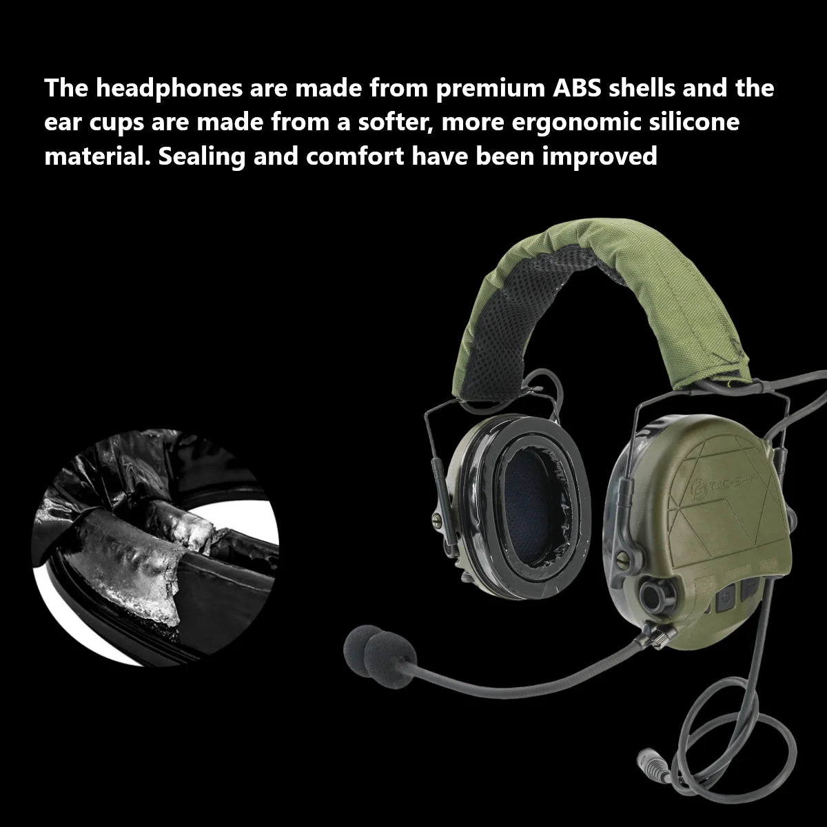 TAC-SKY Tactical Hearing Protection Earmuffs for TAC301—for Electronic Shooting Noise-Canceling Headphones