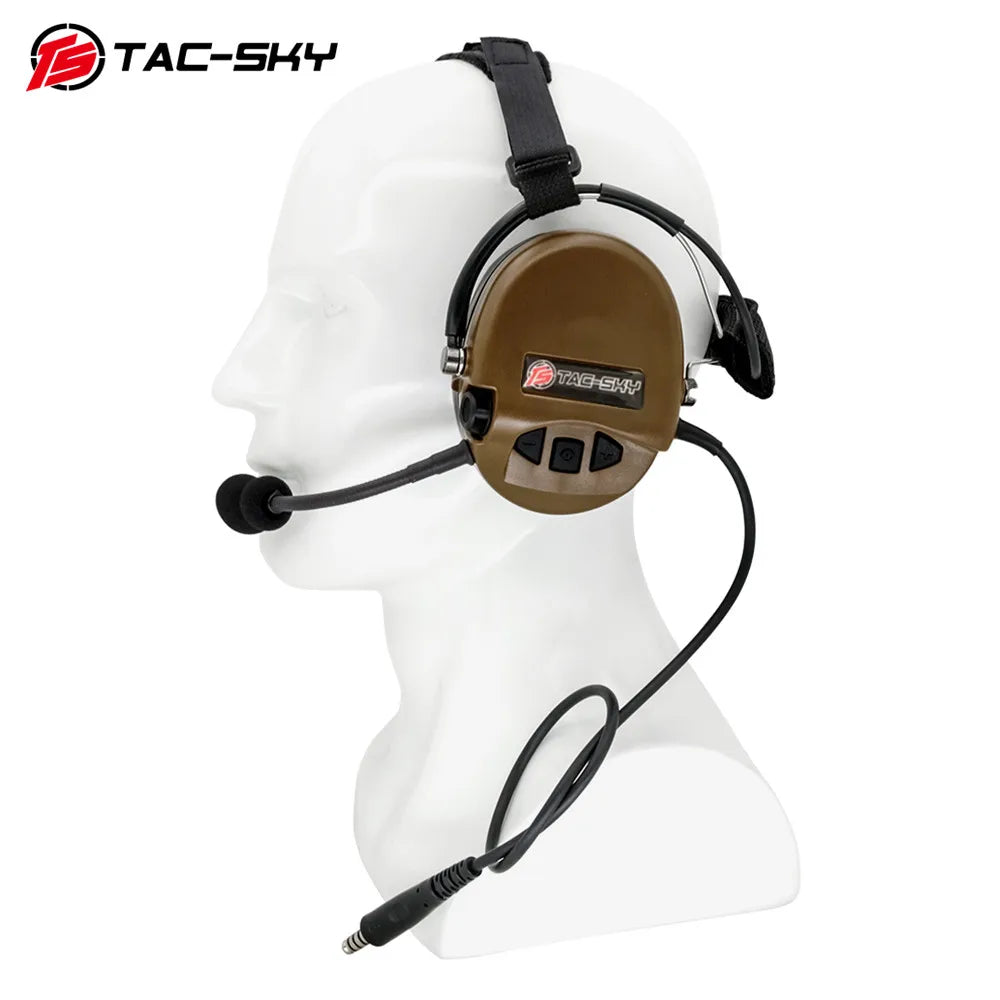 TAC-SKY Tactical for TCI LIBERATOR II Neckband Hearing Protection Shooting Headset for SORDIN Silicone Ear Cups—Civilian Headphones