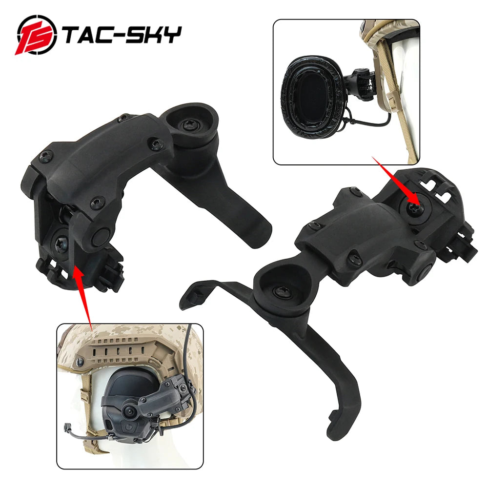TAC-SKY Tactical Helmet ARC Rail Adapter Compatible AMP Headset Communication Noise Reduction AMP Headset