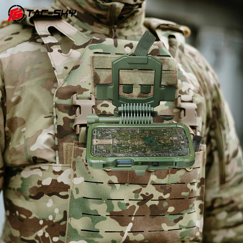TAC-SKY Tactical Shooting Protective Phone Stand Case Compatible with IPhone 17 and MOLLE Vest Systems