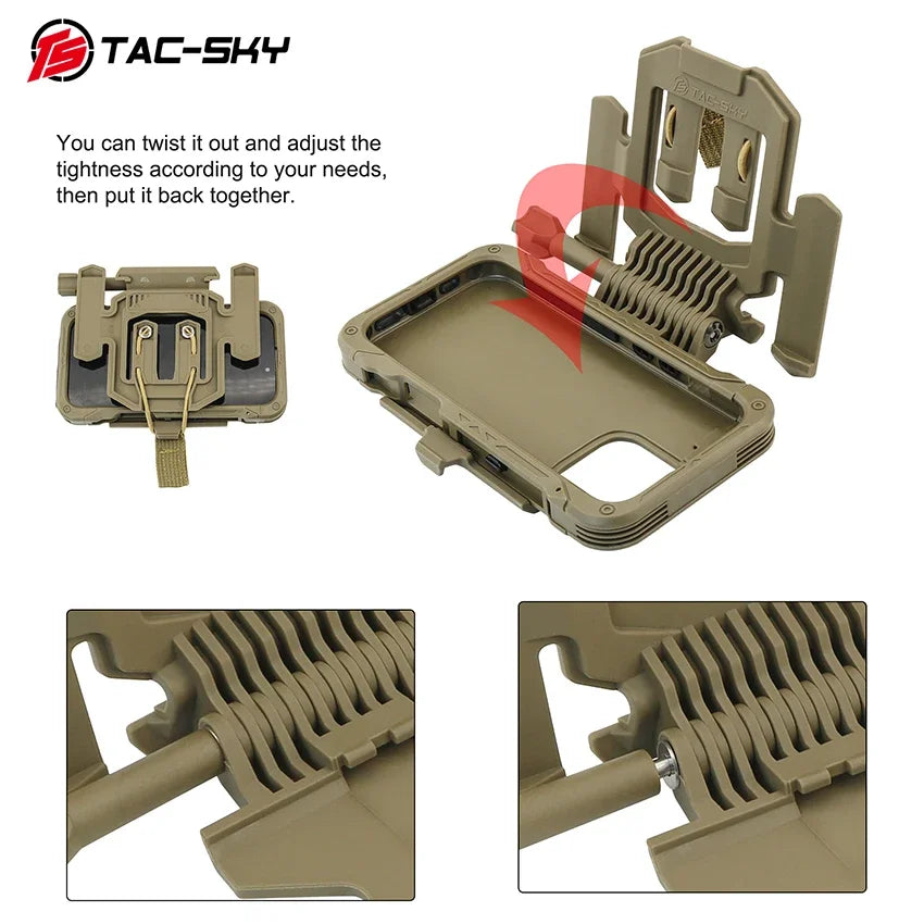 TAC-SKY Tactical MOLLE Vest Phone Mount Compatible with iPhone 16 Pro Max  for tactical navigation and hunting