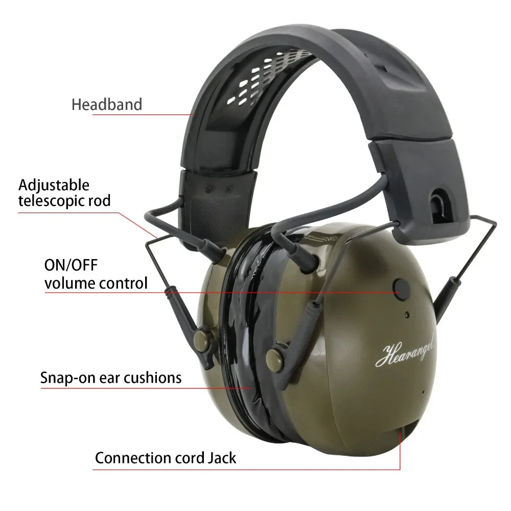 TAC-SKY  Tactical Electronic Hearing Protector Headphone, Hearing Protection with Bluetooth 100 Ideal for Noise Occasions