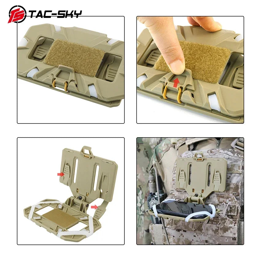 TAC-SKY Tactical MOLLE Vest Chest-Mounted Phone Mount Adapter, Suitable for Tactical Shooting and Hunting