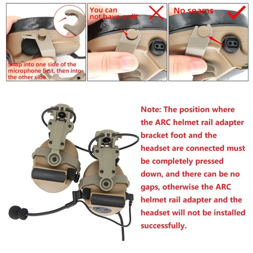 TAC-SKY Tactical Helmet ARC Rail Adapter Mounting , Compatible with COMTA II / III Headsets for Airsoft