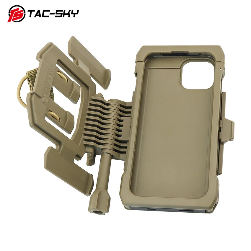 TAC-SKY Tactical Outdoor Shooting Game Phone Case Compatible with MOLLE Vest Mounting, Fits IPhone 14 and 15