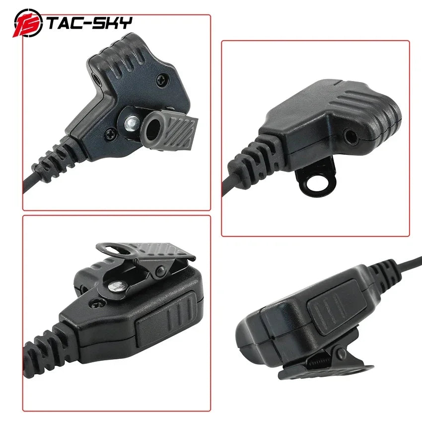 TAC-SKY Tactics for Motorola 2-pin Plug to 3.5 mm Microphone Adapter for Walkers Razor / Impact Sport headphones and Motorola 2-pin walkie-talkies