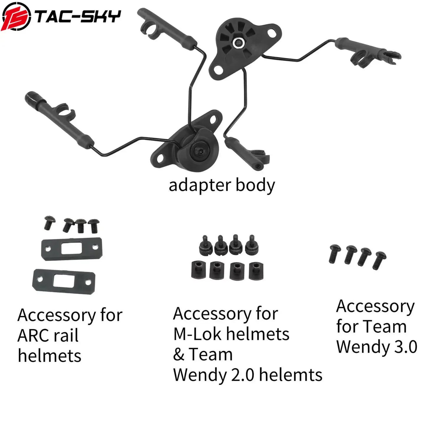 TAC-SKY Tactical Helmet Rail Adapter (ARC Rail / MLOK Rail / WENDY Rail) MARK 2.0 Bracket For COMTA Series Tactical Headsets