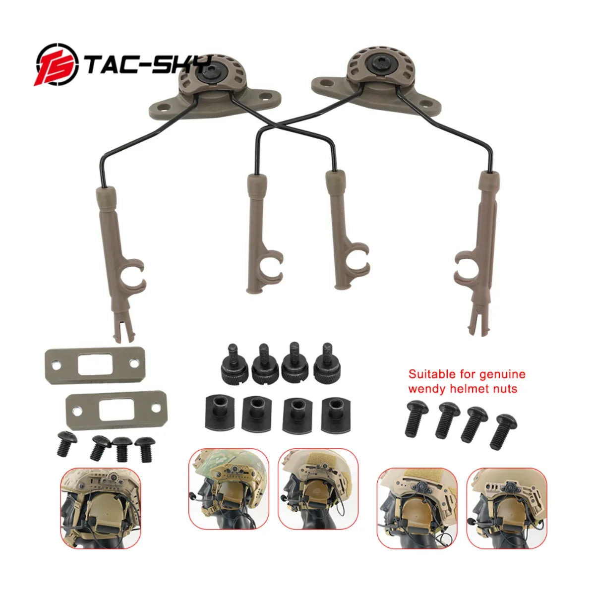 TAC-SKY Tactical Helmet Rail Adapter (ARC Rail / MLOK Rail / WENDY Rail) MARK 2.0 Bracket For COMTA Series Tactical Headsets