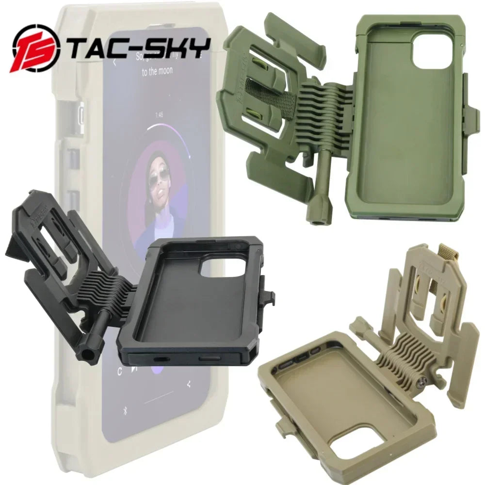 TAC-SKY Tactical Outdoor Shooting Game Phone Case Compatible with MOLLE Vest Mounting, Fits IPhone 14 and 15