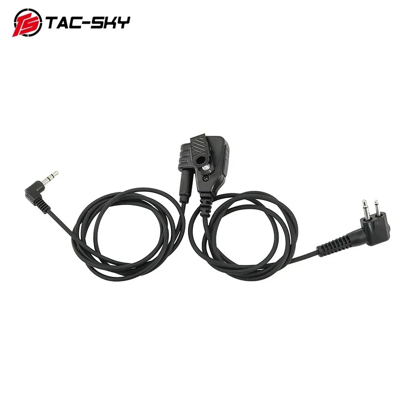 TAC-SKY Tactics for Motorola 2-pin Plug to 3.5 mm Microphone Adapter for Walkers Razor / Impact Sport headphones and Motorola 2-pin walkie-talkies