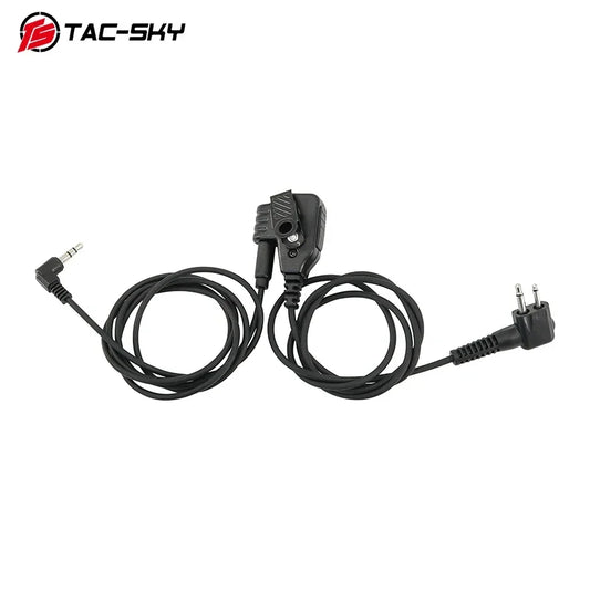 TAC-SKY Tactics for Motorola 2-pin Plug to 3.5 mm Microphone Adapter for Walkers Razor / Impact Sport headphones and Motorola 2-pin walkie-talkies