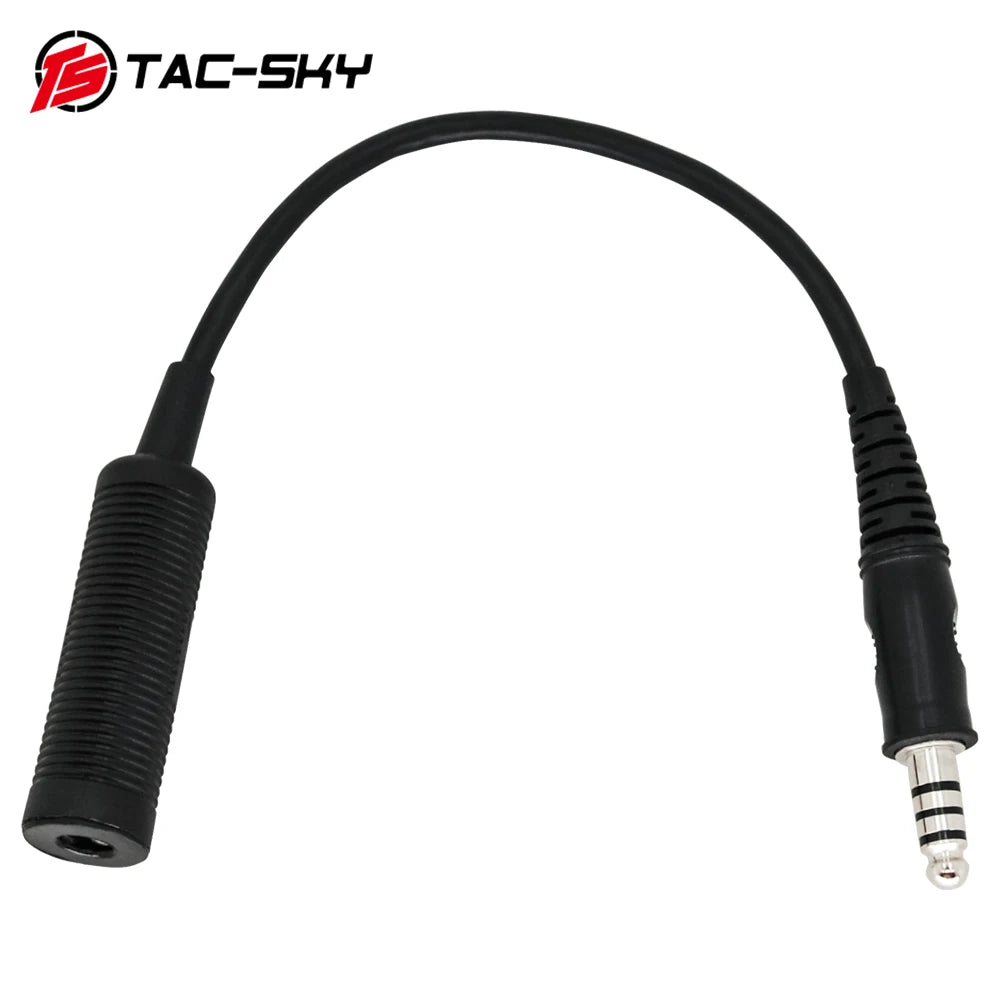 TAC-SKY Tactical Headset PTT Adapter Cable, Military-Grade 7.0 mm Plug for  U-174 NATO/Military-to-Civilian Cable Plugs