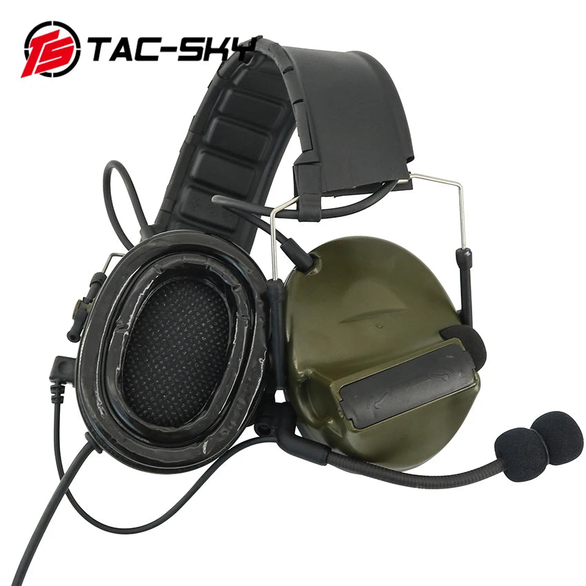 TAC-SKY Tactical for Civilian COMTA II -Grade Airsoft Headset (with Silicone Ear Cups) and Detachable Headband