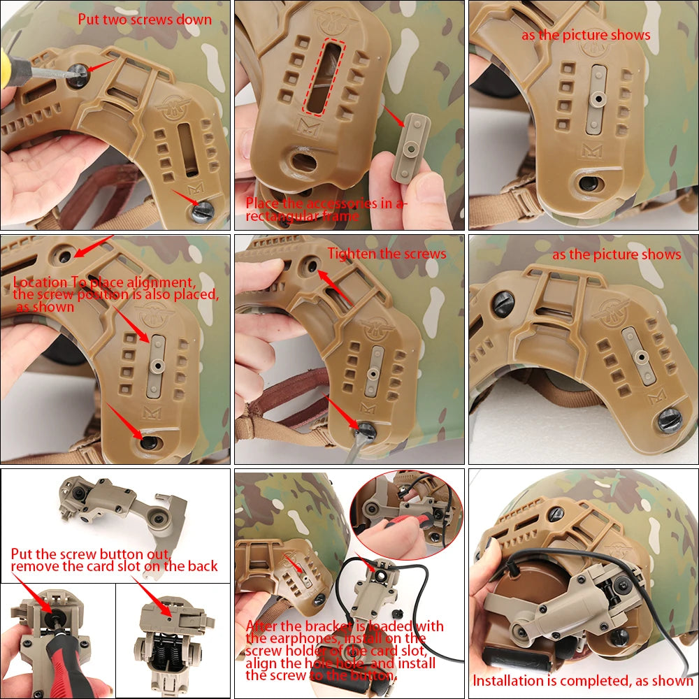 TAC-SKY Tactical MLOK Rail Helmet Adapter, Compatible with MTEK FLUX PTS helmets, for COMTA II, III, IV, and XPI  headsets