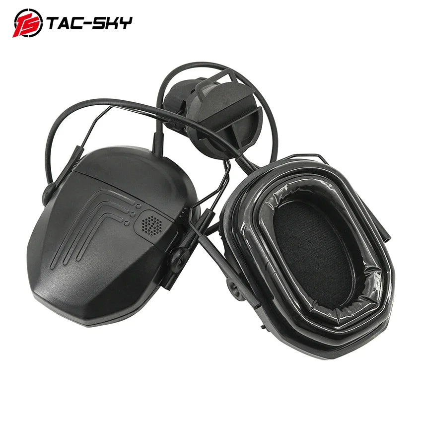 TAC-SKY Tactical Head-Mounted Shooting Noise-Canceling Ear Muffs Compatible with FAST Helmets  ARC Rails