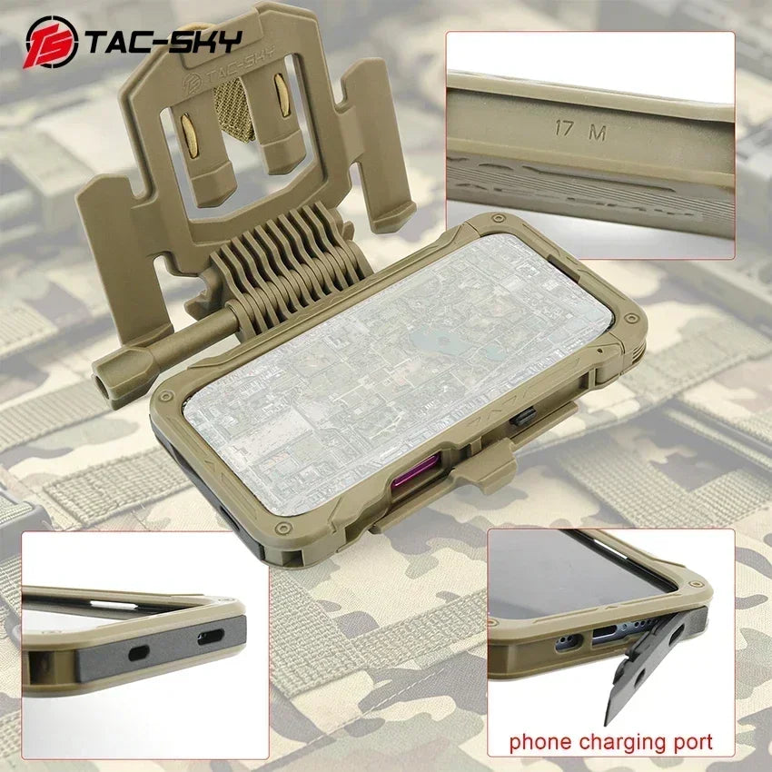 TAC-SKY Tactical Shooting Protective Phone Stand Case Compatible with IPhone 17 and MOLLE Vest Systems