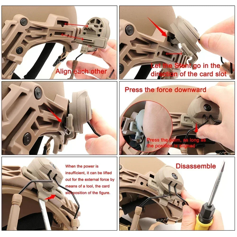 Tactical for Wendy 3.0 Helmet Rail-Mounted Headset Mount Compatible with COMTA I, II, and III Shooting Headsets