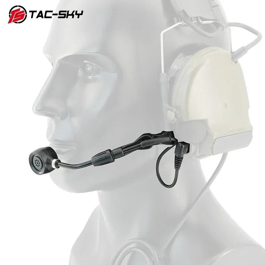 TS TAC-SKY Tactical Boom Microphone Adjustable 2 Pin headphones Accessories Compatible with COMTAC II III IV Shooting Headsets