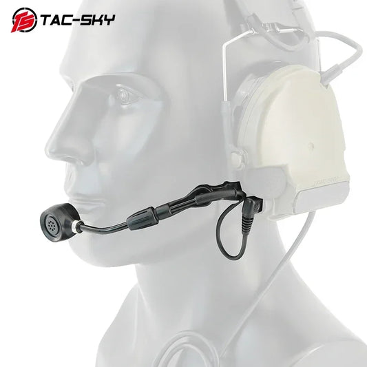 TS TAC-SKY Tactical Boom Microphone Adjustable 2 Pin headphones Accessories Compatible with COMTAC II III IV Shooting Headsets