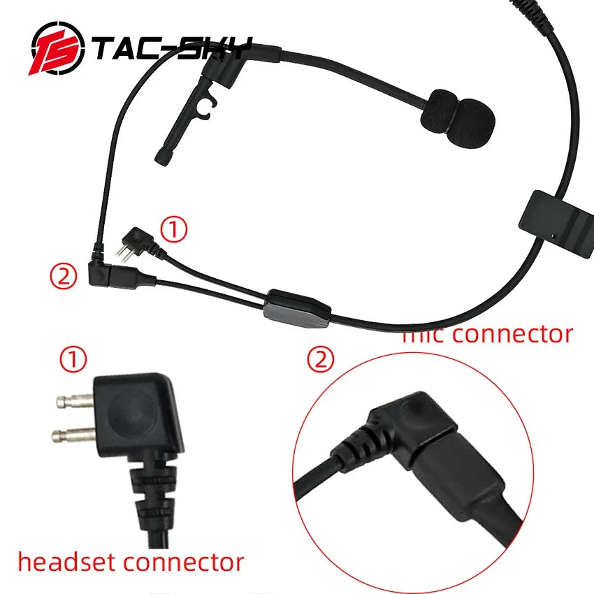 TAC-SKY Tactical Headset Accessory Y Cable With 6-Pin PTT Adapter Compatible With TACSKYC2/3 Xpi V Headphones