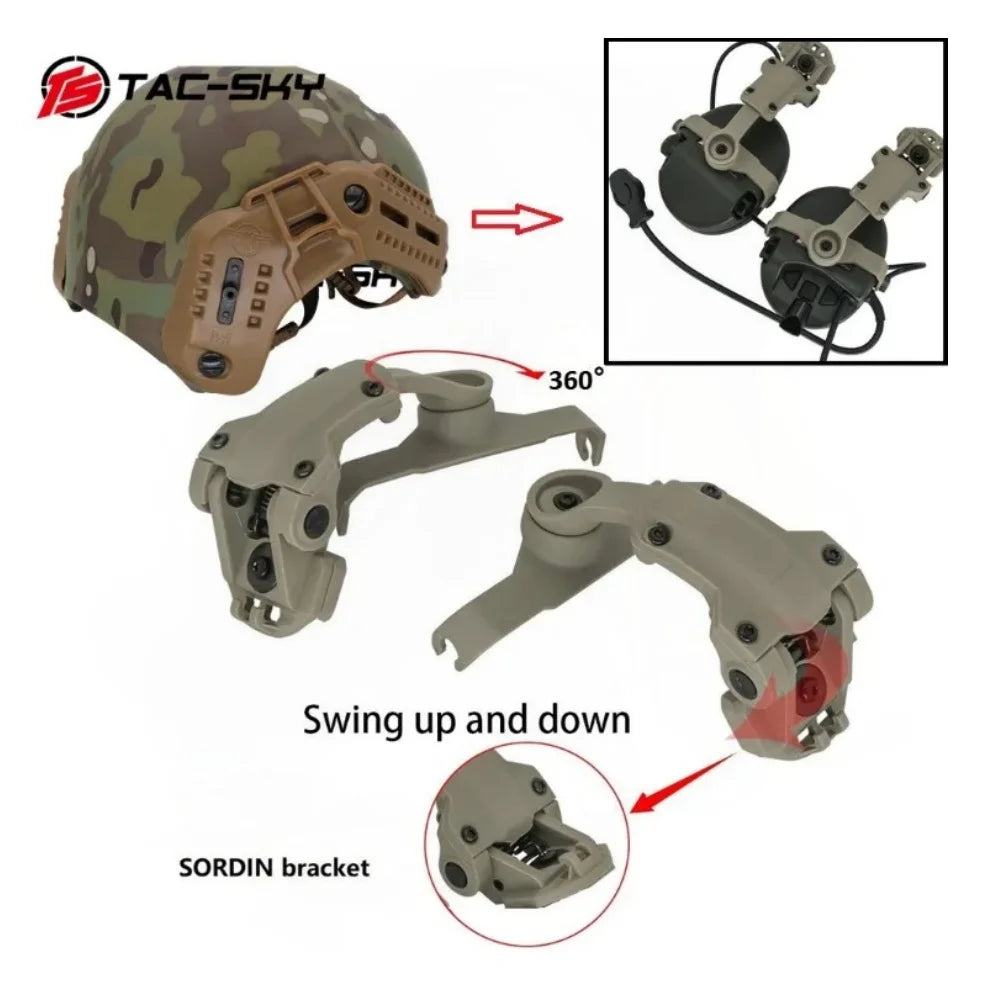 TAC-SKY Tactical Helmet Rail Adapter Mlok Mount Compatible With SORDIN HEADSET  Airsoft Shooting