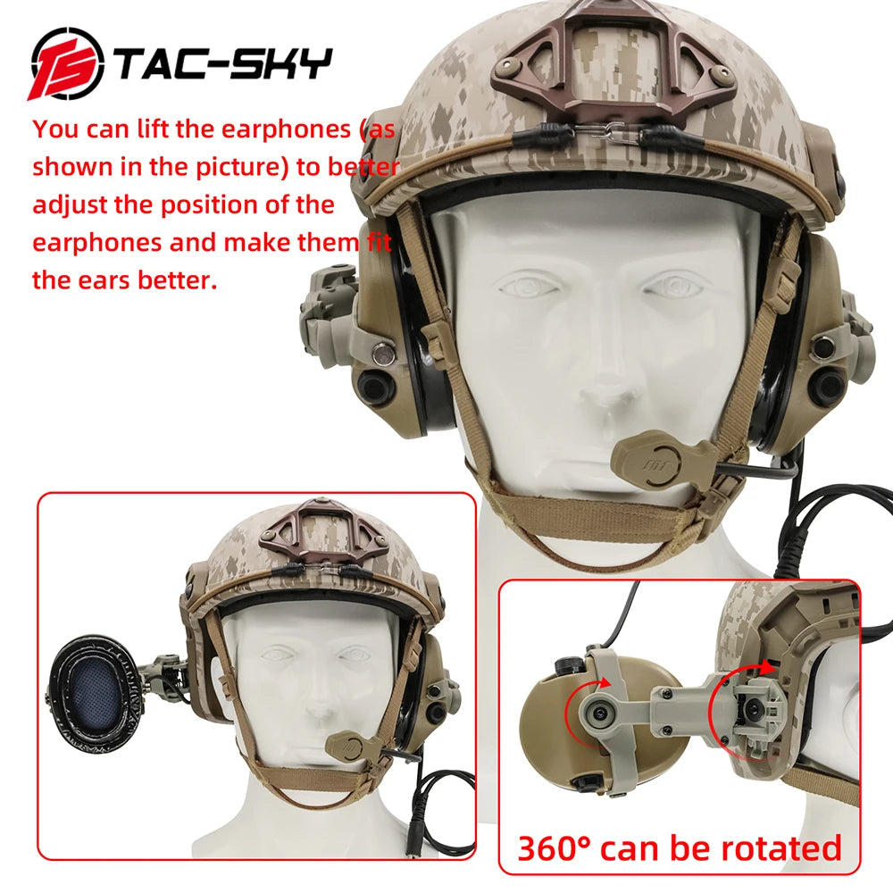 TAC-SKY Tactical Headset ARC Rail Adapter Mount (for Sordin Headsets, with Silicone Earmuffs), Ideal for Outdoor Hunting